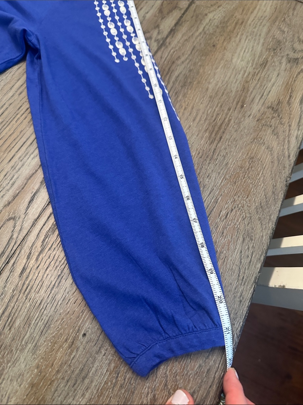 J. Jill NWT Blue Embroidered Tunic Blouse Boho Azul Cream Top Small Tall - Picture 6 of 8